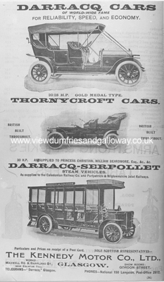 Darracq and Thorneycroft car advertisement 