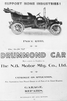 NB Motor Mfg Co.Ltd. Drummond car advertisement 
