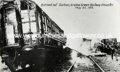 Burned out saloon car, Gretna Green Railway Disaster, May 22