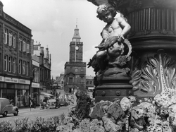 Detail of fountain in High Street, Dumfries