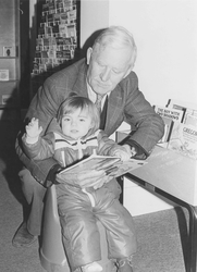 A young reader with Mr James Rae 