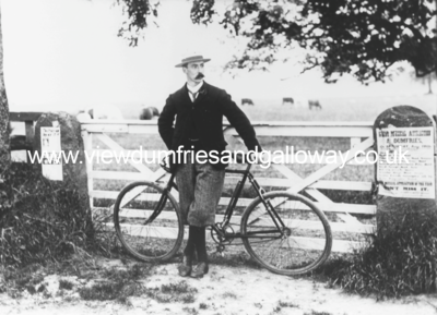 Unidentified man with bicycle 