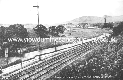 View from south east across railway near Kelloholm 